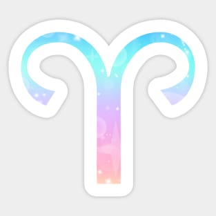 Aries Zodiac Symbol in Magical Unicorn Colors Sticker